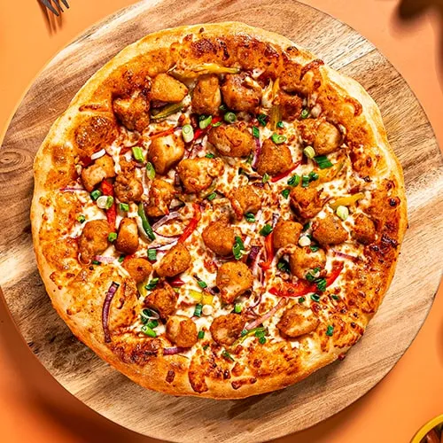 Butter Chicken Pizza at Casablanca Pizza & Donair Edmonton - Fusion Pizza